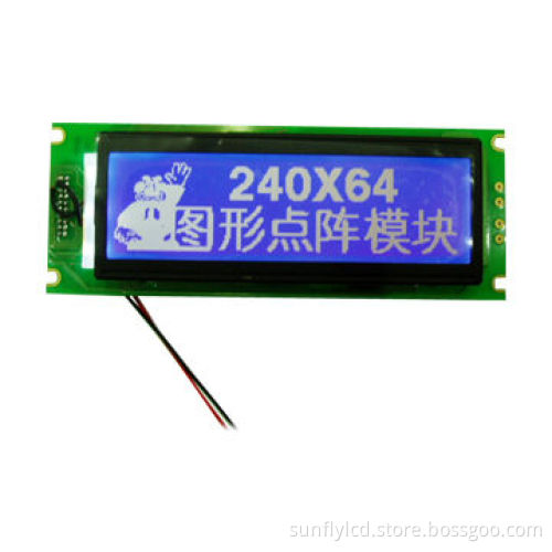 240 x 64 Dots Graphic LCD Display (T6963C Controller), 180.0 x 65.0 x 14.00mm Module Size